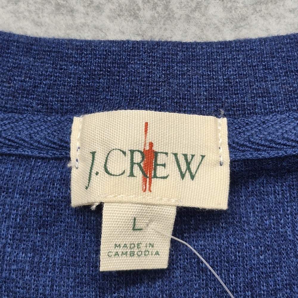 J.Crew Oarsman Sweater Mens Large Blue 100% Cotton Textured Long Sleeve Pullover - Picture 4 of 16